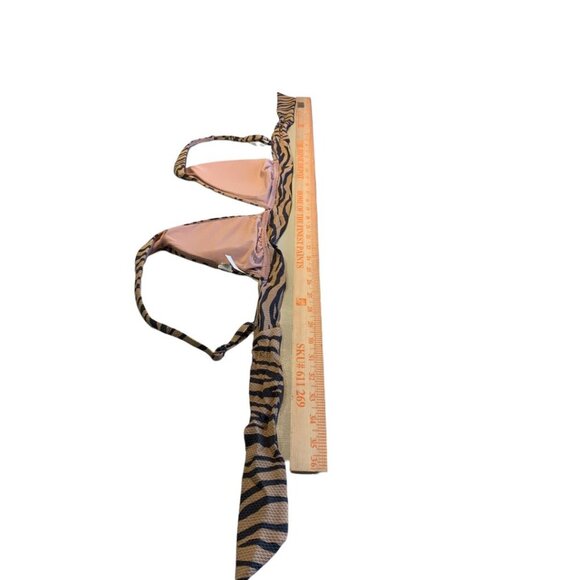Aerie Animal Print Triangle Tie Back Bikini Top Size Medium - Picture 3 of 5